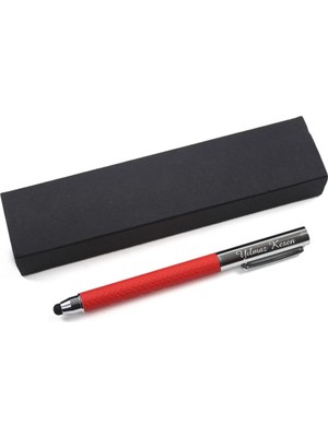 Hediye Rengi Kişiye Özel Kutulu Roller Kalem Kırmızı