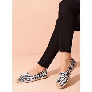 Shoes Time Babet  Siyah Beyaz