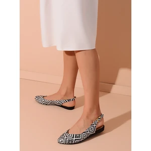 Shoes Time Babet  Siyah Beyaz