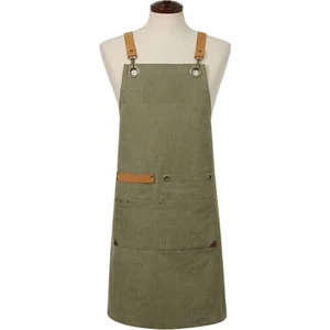 Medusa Forma Nakışlı Belden Önlük Master Chef Barista Mutfak İş Önlüğü Garson Kuaför Tattoo Önlük Haki