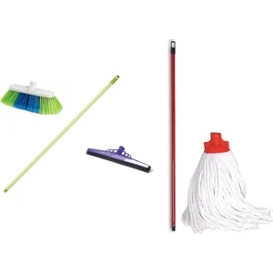 Temizlik Seti Fırça Çekpas Mop Takımı Saplı 6prç.