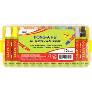 Dong-A 12 Renk Pastel Boya (Plastik Kutulu)