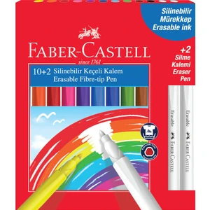 Silinebilir Keçeli Kalem Seti 10 Renk 2 Silme Kalemi ile Ergonomik Tasarım 12 Parça