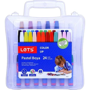 Lets 24 Renk Pastel Boya Plastik Çantalı Lk-24