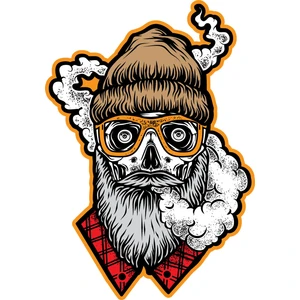 Sticker Fabrikası Kuru Kafa Kurukafa Dede Sticker  9 x 13 cm Renkli