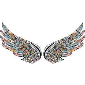 Sticker Fabrikası Kanat Sticker  14 x 7 cm Renkli