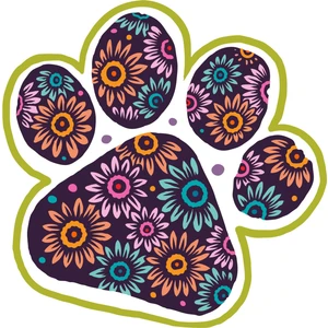 Sticker Fabrikası Kedi Ayak Izi Sticker  11 x 10,5 cm Renkli