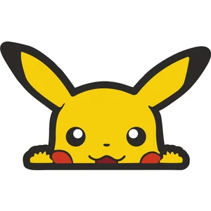 Sticker Fabrikası Pikachu Bagajdan Camdan Bakan Sticker  16 x 9,5 cm Renkli