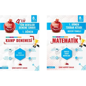 Nartest Yayınevi 8. Sınıf Matematik 1. Dönem Tekrar Kitabı ve Tüm Dersler 1. Dönem 4'lü Kamp Denemesi - 2 Kitap