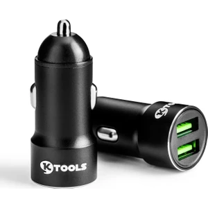 Ktools Drive Inn 2.4 Amper Çift USB Araç Şarjı Çakmaklık Siyah
