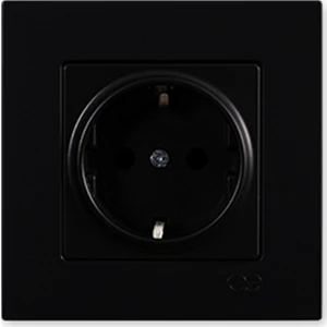 Günsan Siyah Topraklı Priz  Çerçeveli