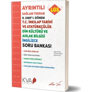 Koray Varol Akademi Ayrıntılı Sağlam Tekrar 8.Sınıf 1.dönem T.c. Inkılap Tarihi ve Atatürkçülük - Din Kültürü ve Ahlak Bilgisi - Ingilizce Soru Bankası