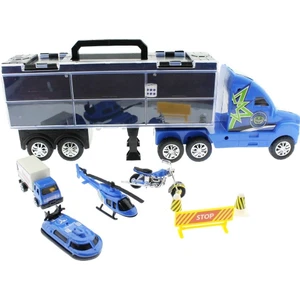 Mega Oyuncak Taşınabilir Die Cast Metal Araçlı Polis Kamyonu