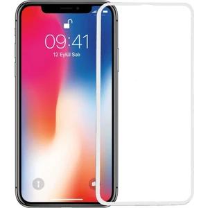Apple iPhone Xs Max 10D Nano Cam Ekran Koruyucu Beyaz