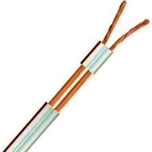 Hünka Kablo 2 x 0,75 mm H03VH-H Bitişik Yassı Kordon Hoparlör Kablosu Beyaz Tam Bakır Kırmızı 5 m