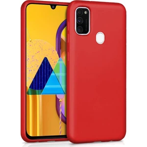 Samsung Galaxy M30S Kılıf Zore Premier Mat Esnek Silikon Kapak Kırmızı