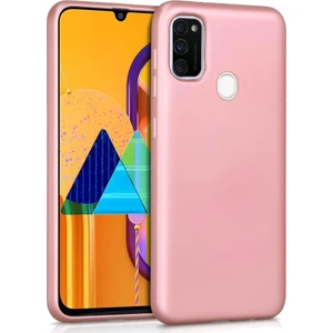 Samsung Galaxy M30S Kılıf Zore Premier Mat Esnek Silikon Kapak Rose Gold