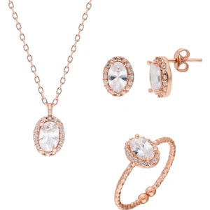 Gümüş Oval Anturaj Set