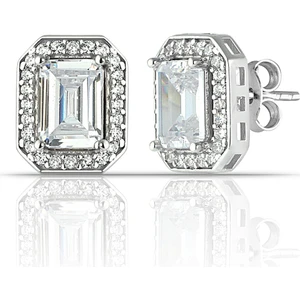 Gümüş Baget Taşlı Küpe