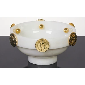 Madalyon Beyaz Mermer Büyük Çanak