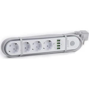 4 Prizli + 4 USB Girişli Uzatma Kablosu 2 M