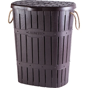 Bambu Halatlı Kirli Çamaşır Sepeti Mürdüm