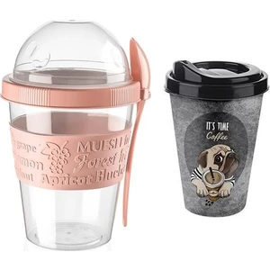 Kaktüskedi Yoğurt Gıda Bardağı + Çay Kahve Mug Set 712843