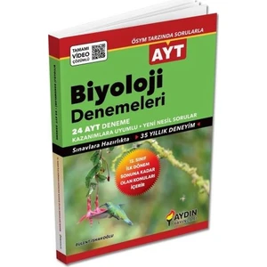 Aydın Yayınları AYT Biyoloji Ilk Dönem 24'lu Özel Denemeleri - 2020 1.Dönem
