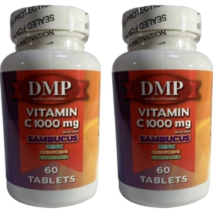 Vitamin C 1000 mg -  Çinko Kara Mürver Cordyceps Ekinezya 60 Tablet C Vitamini 2 Kutu