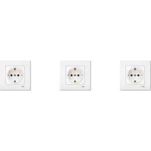Karre Topraklı Priz Beyaz 3'lü