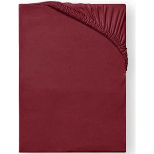 Tek Kişilik  Pamuk 100x200 cm Penye Kumaş Lastikli Çarşaf Bordo