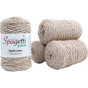 Spagettiyarn Bej Makrome İp 4'lü Set