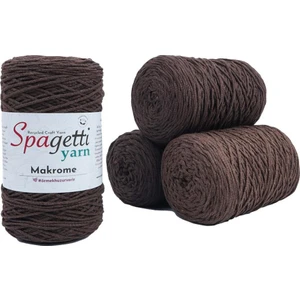 Spagettiyarn Kahverengi Makrome İp 4'lü Set