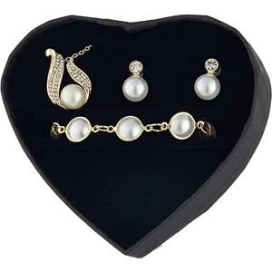 Inci Modeli Kolye Bileklik Küpe Seti