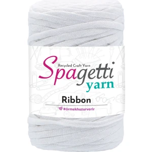Spagettiyarn Beyaz Ribbon İp