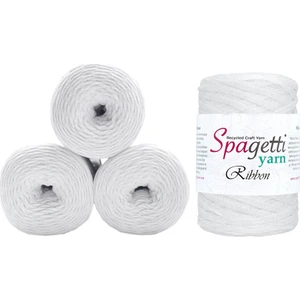 Spagettiyarn Beyaz Ribbon İp 4'lü Set