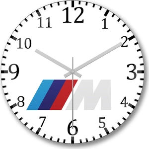 Baskı Dükkanı Bmw M Logo Duvar Saati Bombeli Gercek Cam