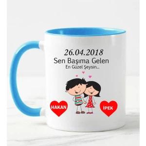 Nil Hediye Sevgiliye Özel Kupa Bardak Mavi