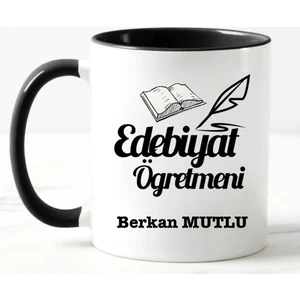 Nil Hediye Edebiyat Öğretmeni Kupa Bardağı Siyah