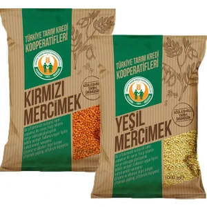 Tarım Kredi Mercimek Paketi 1 Kg Kırmızı 1 Kg Yeşil Mercimek