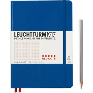 Orta Boy A5 Red Dots Özel Seri Not Defteri Noktalı Sert Kapak Kraliyet Mavi