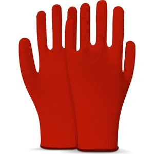 Yıkanabilir Koruyucu Örme Polyester Eldiven Kırmızı No: 9 - 5 Çift