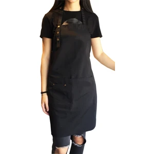 Medusa Forma Askılı Master Şef - Barista - Aşçı - Kuaför - Tattoo - Garson Önlüğü Siyah