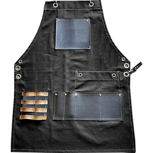 Medusa Forma Askılı Master Şef - Barista - Aşçı - Kuaför - Tattoo - Garson Önlüğü Siyah