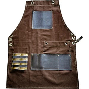 Medusa Forma Askılı Master Şef - Barista - Aşçı - Kuaför - Tattoo - Garson Önlüğü Kahverengi