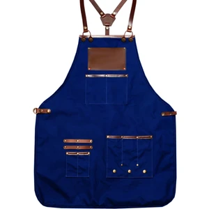 Medusa Forma Askılı Master Şef - Barista - Aşçı - Kuaför - Tattoo - Garson Önlüğü Saks Mavisi