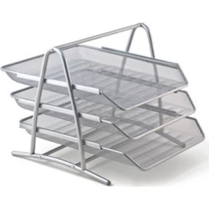 Metal Perfore Evrak Rafı Hareketli 3'lü  Gri