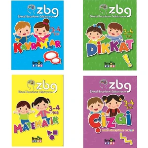 Pedagog Onaylı 3-4 Yaş Zihinsel Beceri Geliştirme Seti - 4 Kitap
