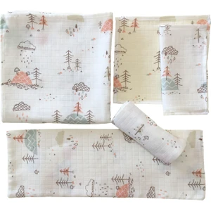 Mutlu Gün Marketi Müslin Bezi Bebek Set 5 Parça Mantar Avı Figürlü