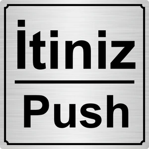 Özarslan Dizaynİtiniz/Push 15 x 15 cm Metal Yönlendirme Levhası Gümüş Renk Metal